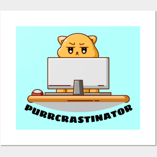 Purrcrastinator | Cute Procrastinator Pun Posters and Art